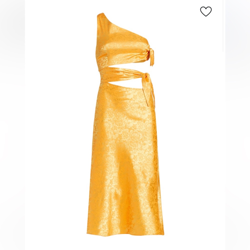 WAYF Untouchable Satin Midi Dress (Cantaloupe)